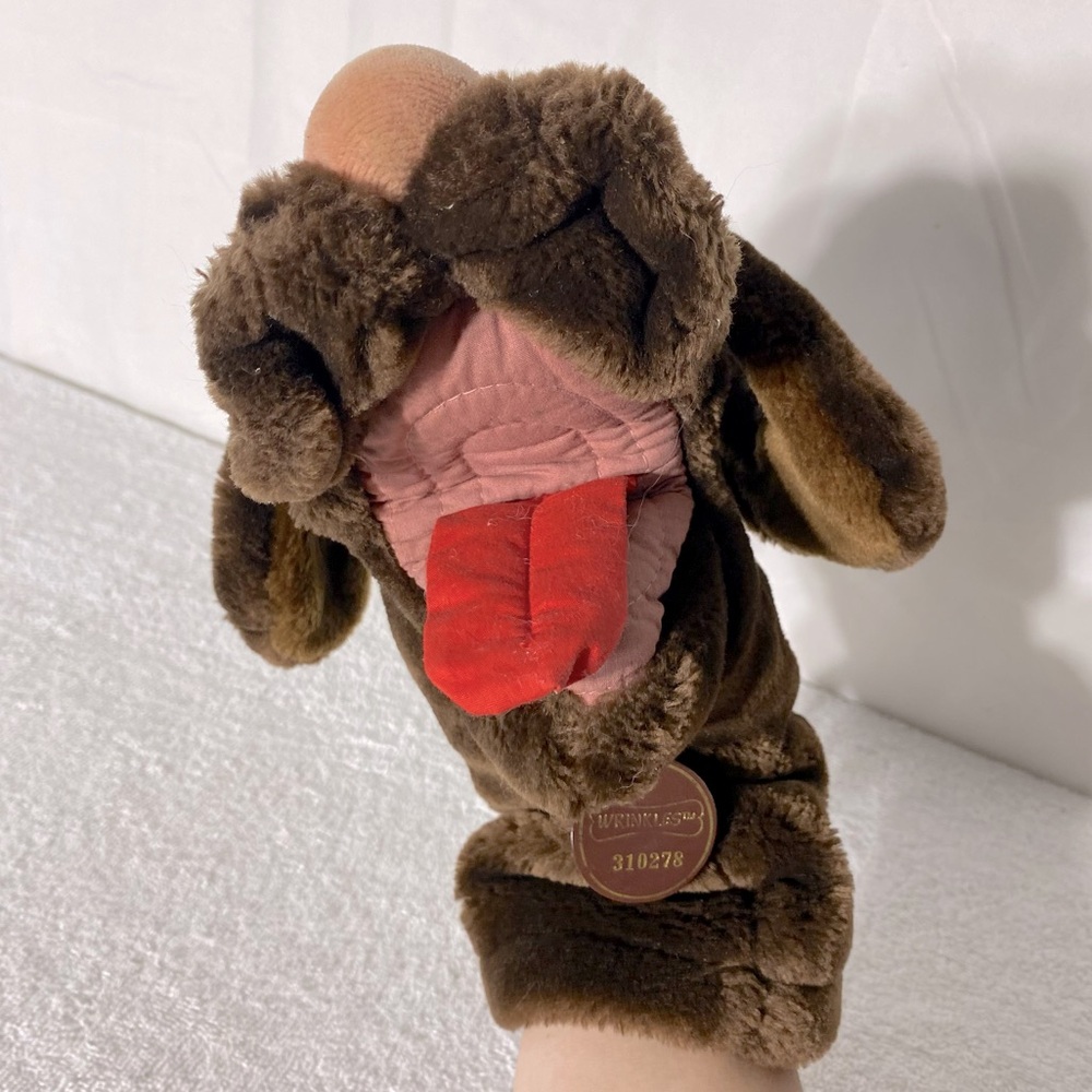 Vintage The Heritage Collection Wrinkles Brown Plush Dog Hand Puppet 310278 - Picture 2 of 14